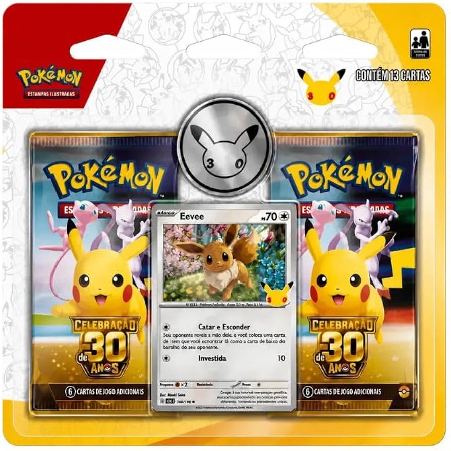 Pokémon – Celebração de 30 Anos – Blister Duplo com Moeda Copag
